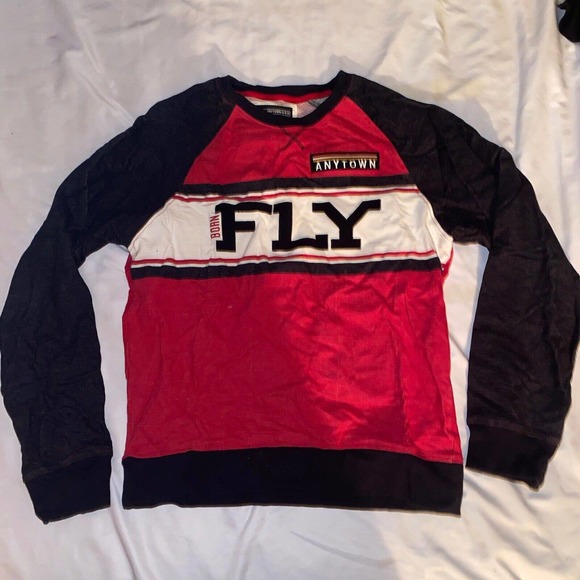 Born Fly Anytown‎ Sweatshirt Size Large Multicolor Graphic black Red White - Picture 10 of 10